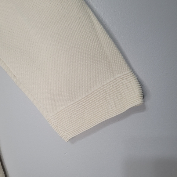 Talbots Petites Women's Ribbed Edge Knit Top Size Sp Cream Flawed - Picture 12 of 12